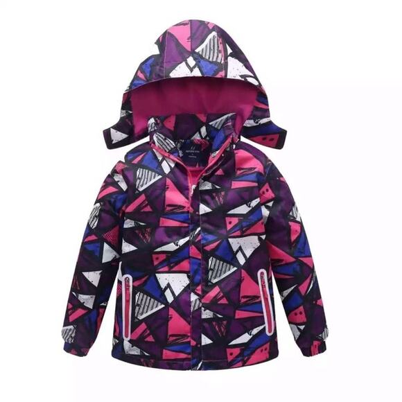 New Girls’ hooded spring rain jacket Medium 5-6 - Picture 1 of 8